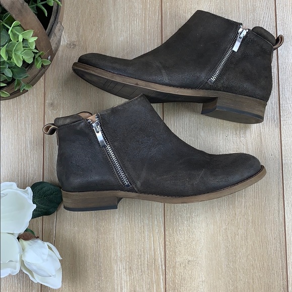 Franco Sarto Shoes - Franco Sarto chocolate brown leather booties